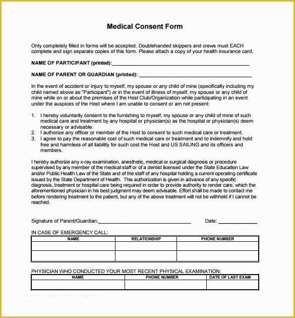Free Medical Consent form Template Of 14 Medical Consent form Templates – Free Samples