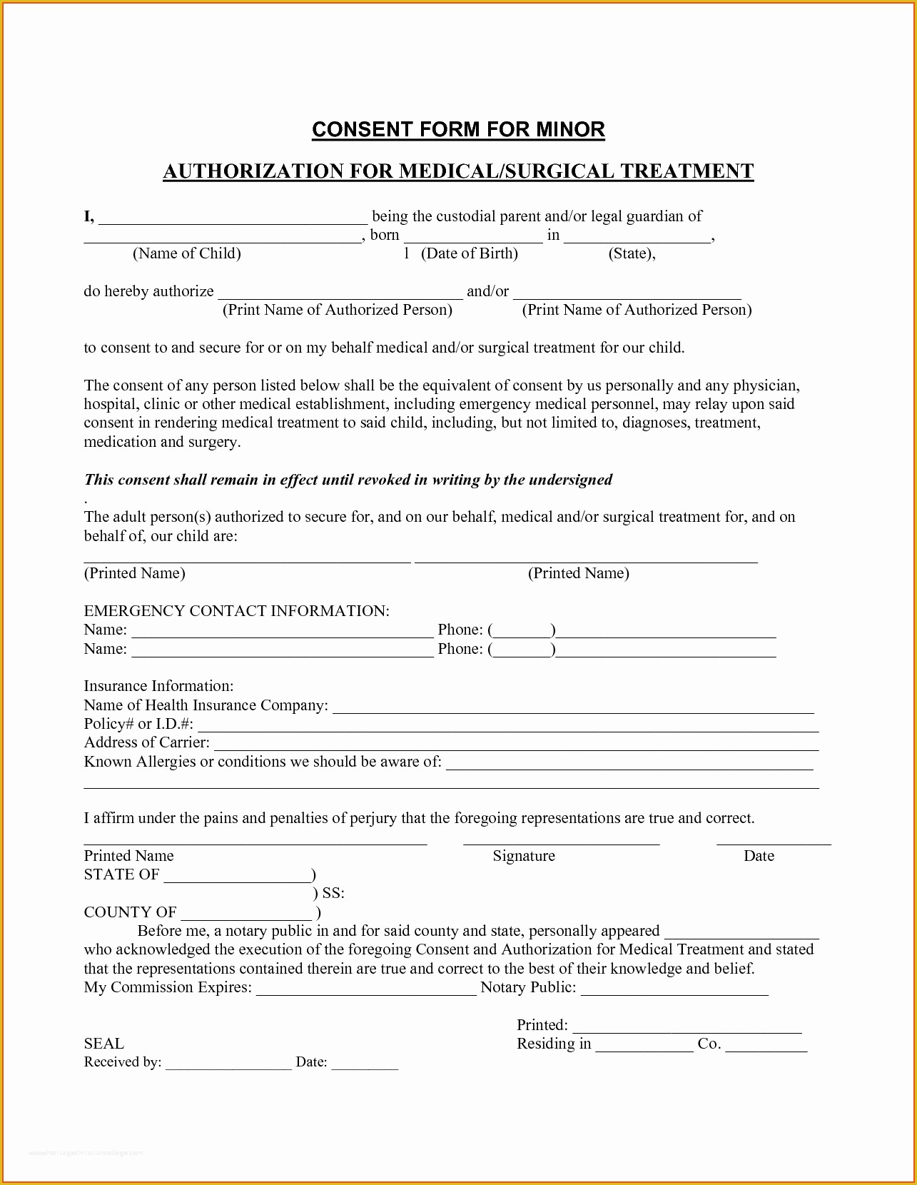 55 Free Medical Consent form Template