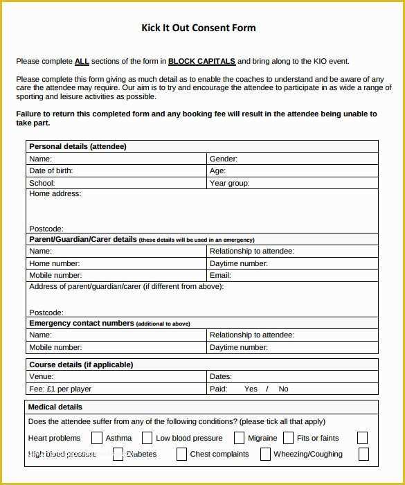 Free Medical Consent form Template Of Medical Consent form – 8 Free Samples Examples format