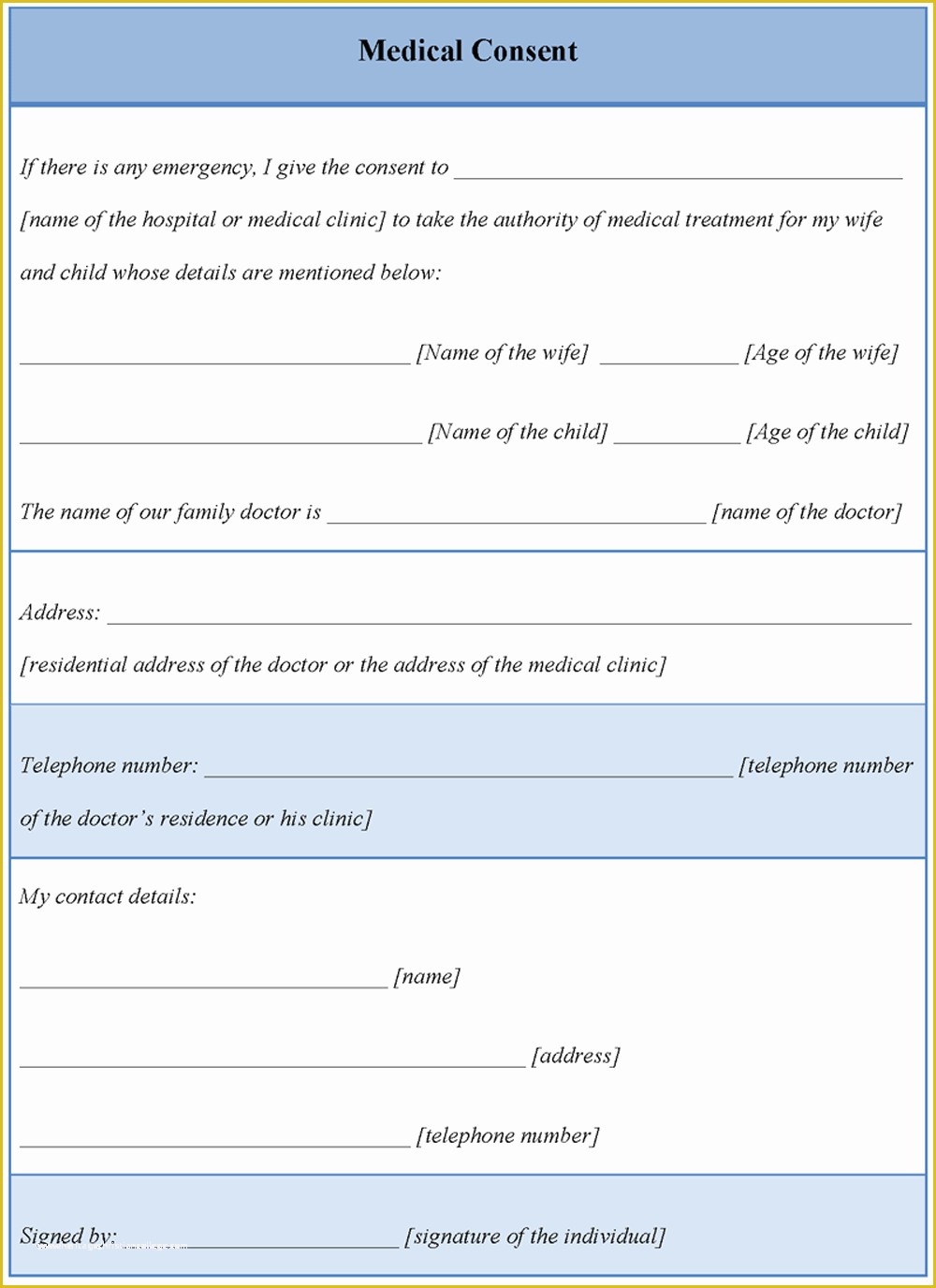 Free Medical Consent form Template Of Medical Template for Consent form Example Of Medical