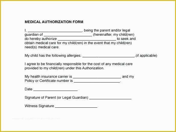 Free Medical Consent form Template Of Parental Medical Consent form Template Weekly Sample