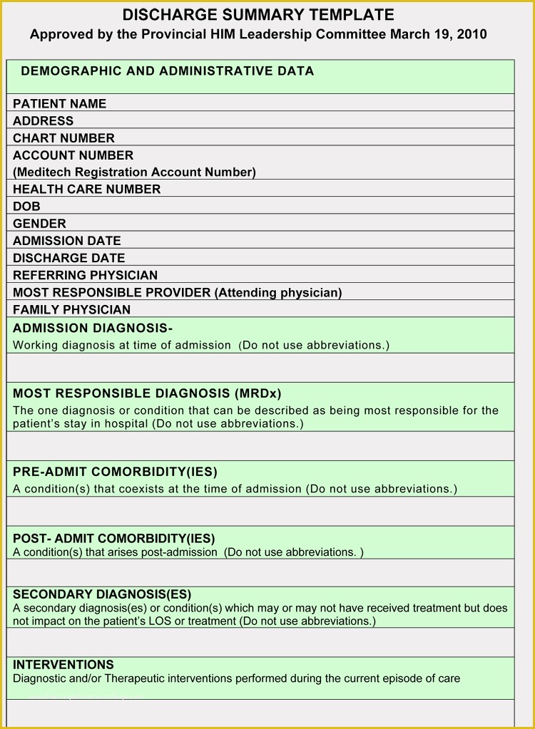 Free Medical Discharge forms Templates Of 11 Free Discharge Summary forms In General format