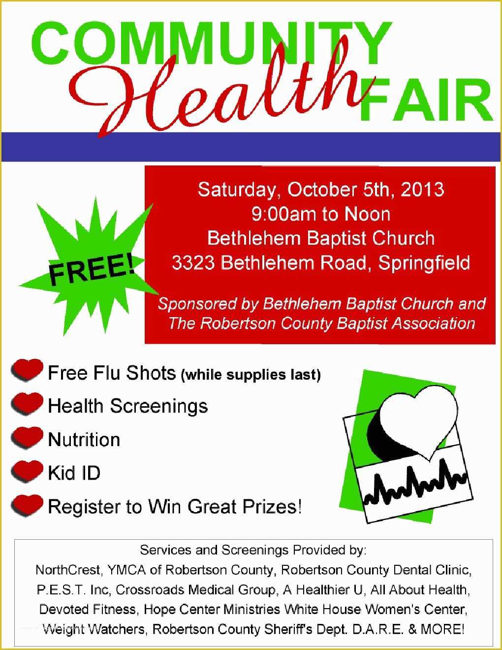 Free Medical Flyer Templates Of 7 Best Of Church Health Fair Flyer Free Munity