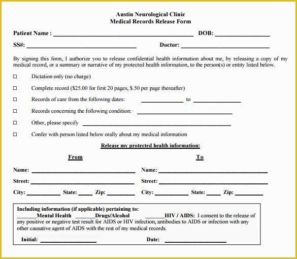 Free Medical forms Templates Of 11 Medical Records Release forms – Samples Examples