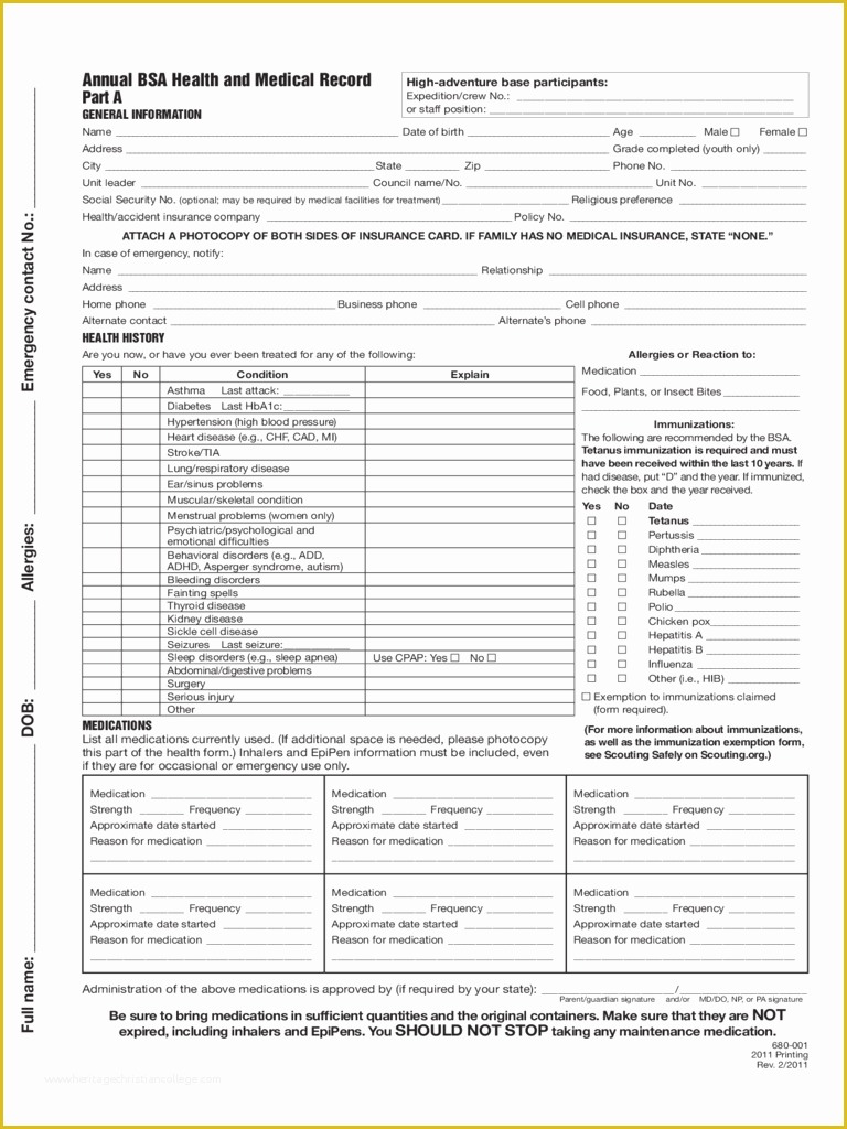 Free Medical forms Templates Of Blank Medical forms Mughals