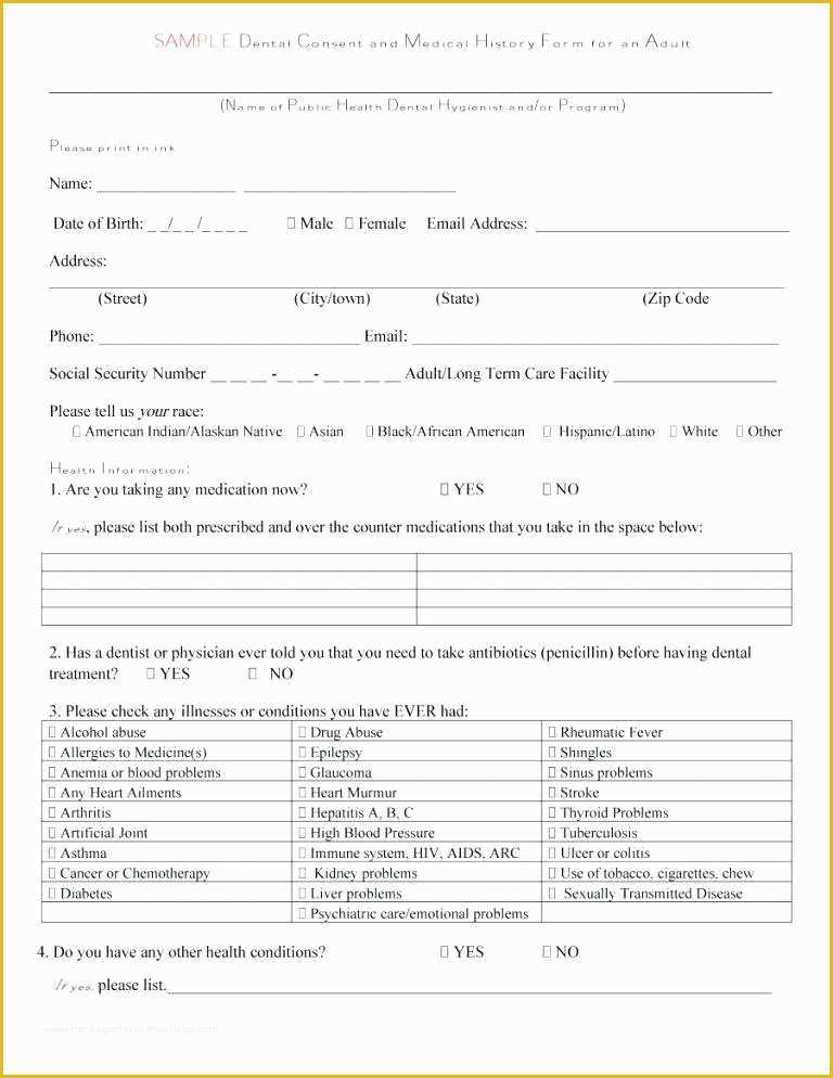 Free Medical forms Templates Of Family Health History form Template Medical Chart Post