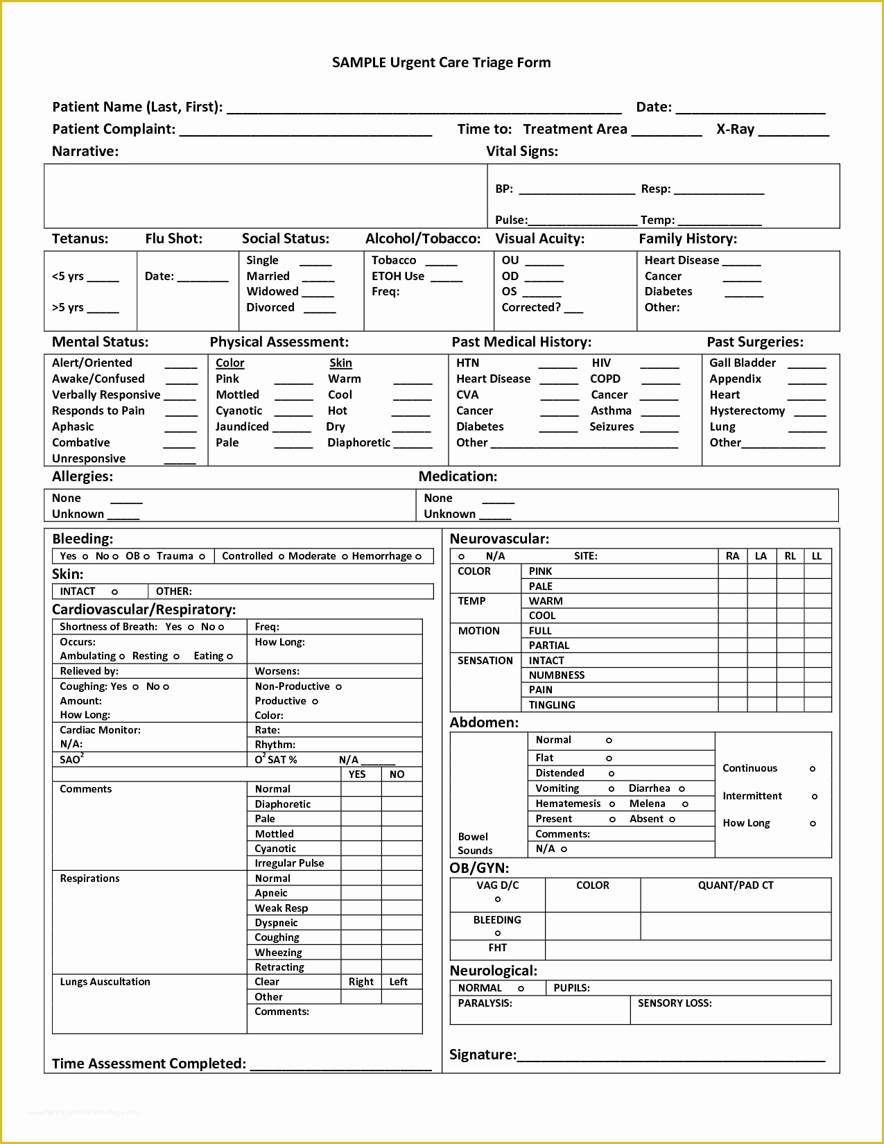 Free Medical forms Templates Of Free Er Triage Templates Invitation Templates