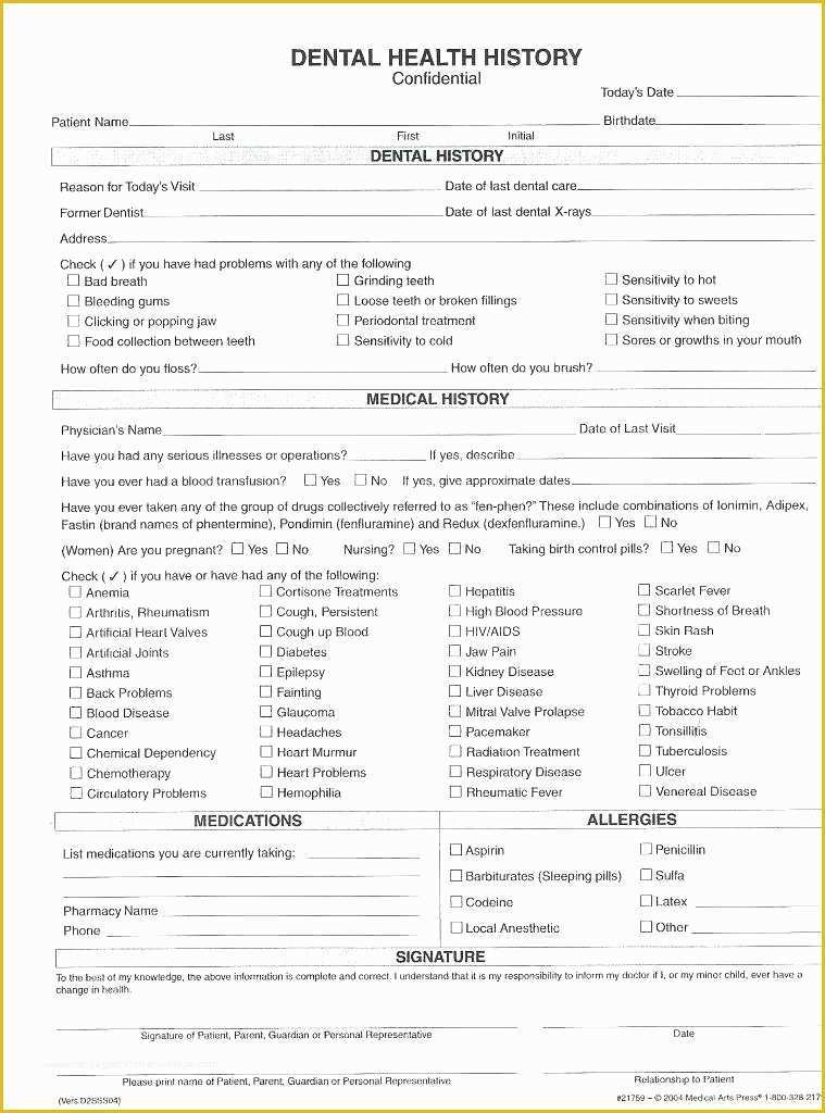 Free Medical forms Templates Of Health History Template