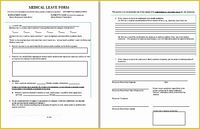 Free Medical forms Templates Of Medical Leave form – Templates Free Printable