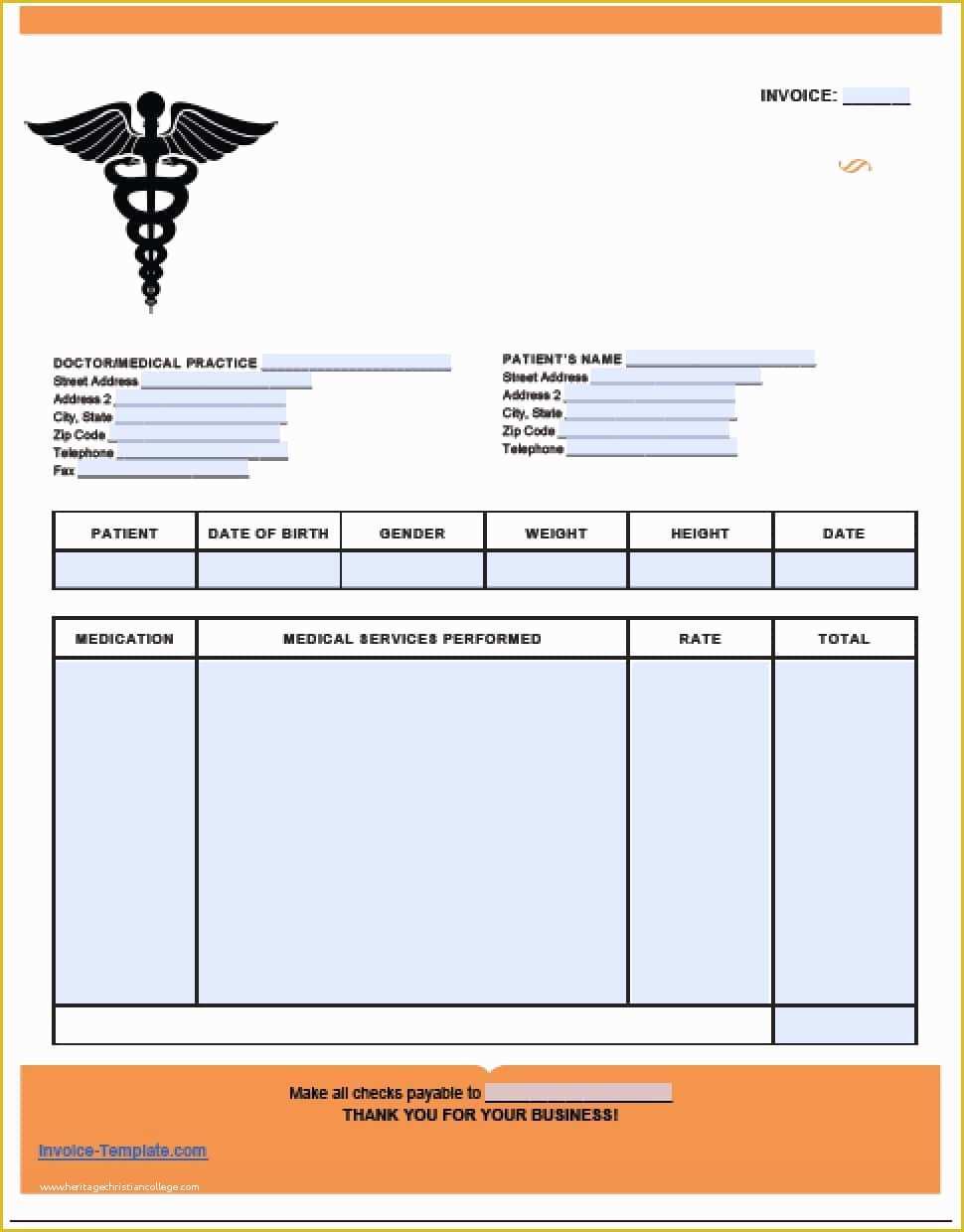 Free Medical Invoice Template Of Free Medical Invoice Template Excel Pdf