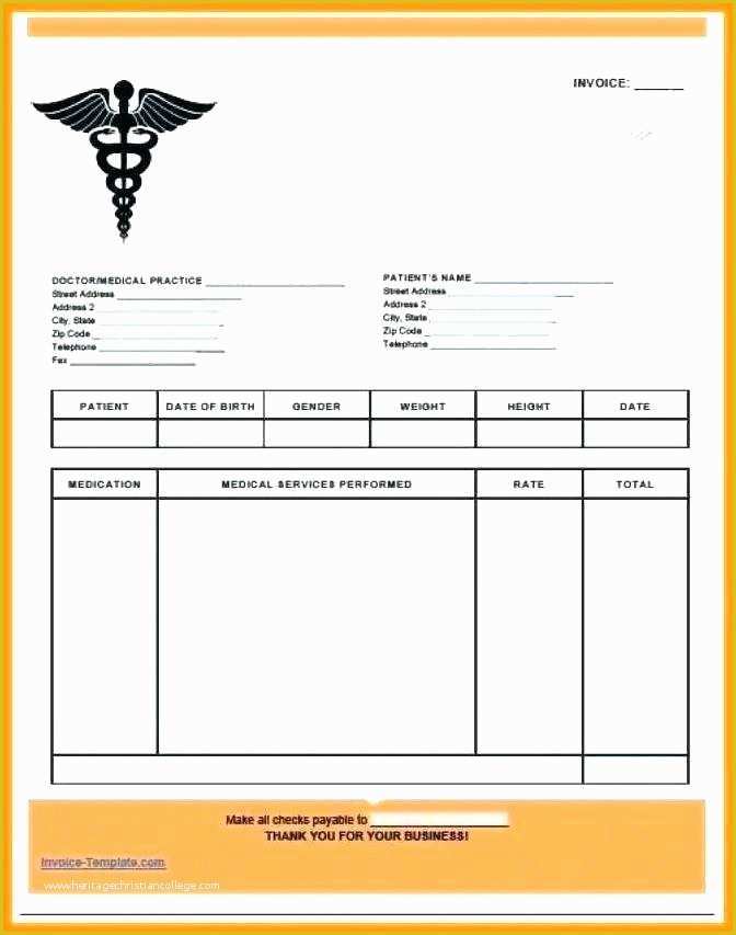 Free Medical Invoice Template Of Hospital Receipt format – Entruempelungub