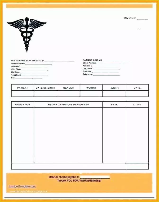 Free Medical Invoice Template Of 18 Doctor Receipt Templates Excel Word