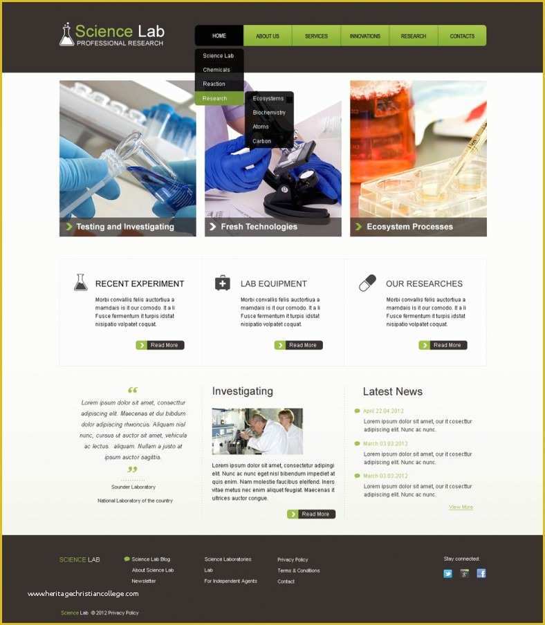 Free Medical Laboratory Website Template Of 17 Laboratory Website Templates & themes