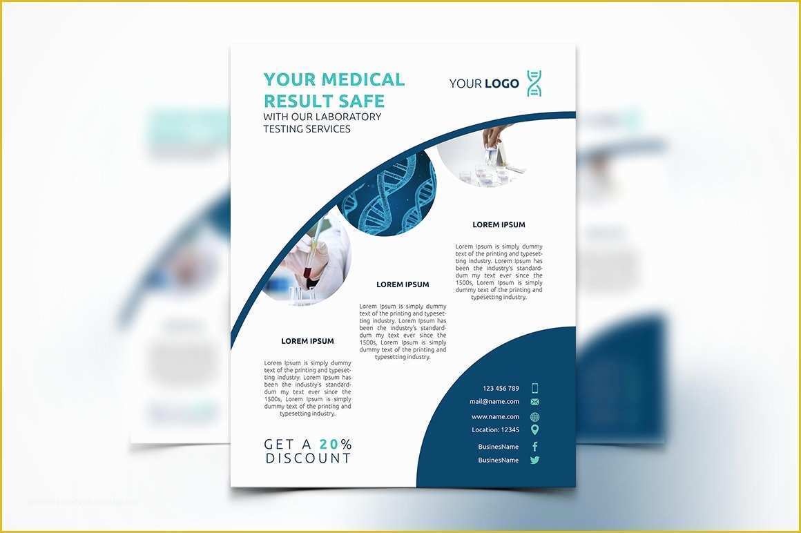 Free Medical Laboratory Website Template Of Laboratory Flyer Templates Creative Market