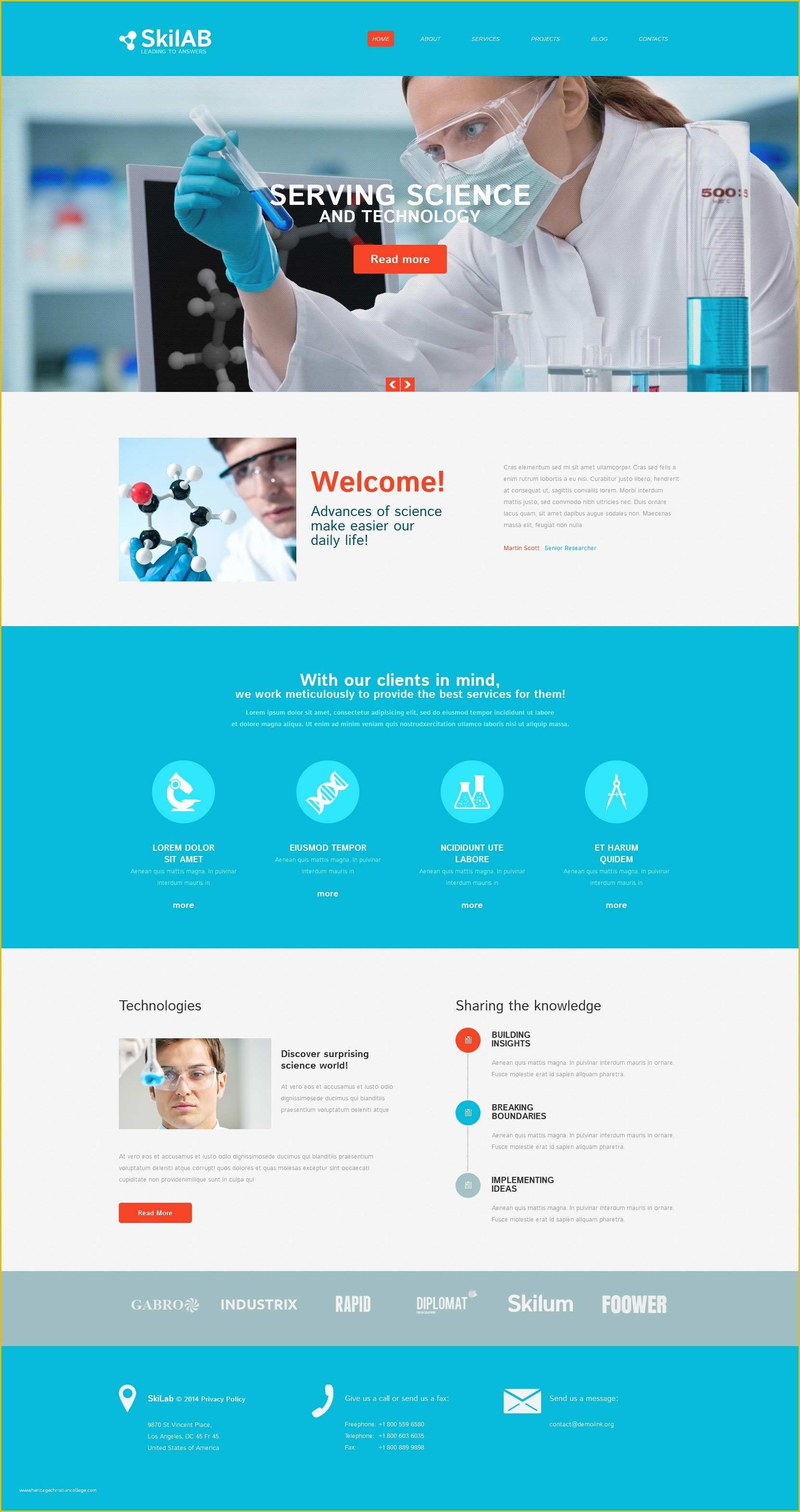 Free Medical Laboratory Website Template Of Science Lab Responsive Drupal Template