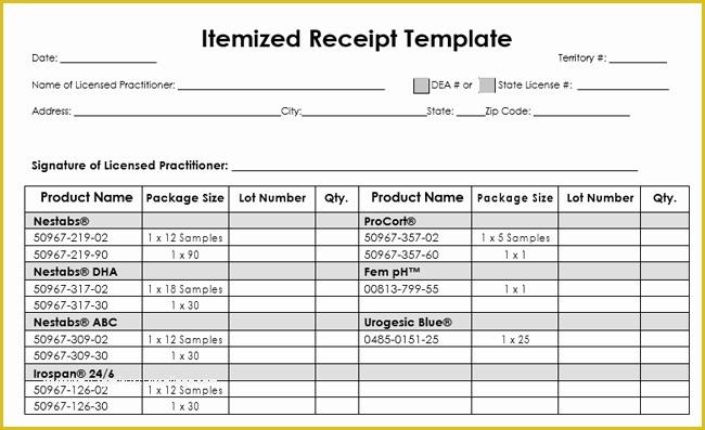 Free Medical Receipt Template Of Itemized Receipt Template 10 Samples & formats for Word