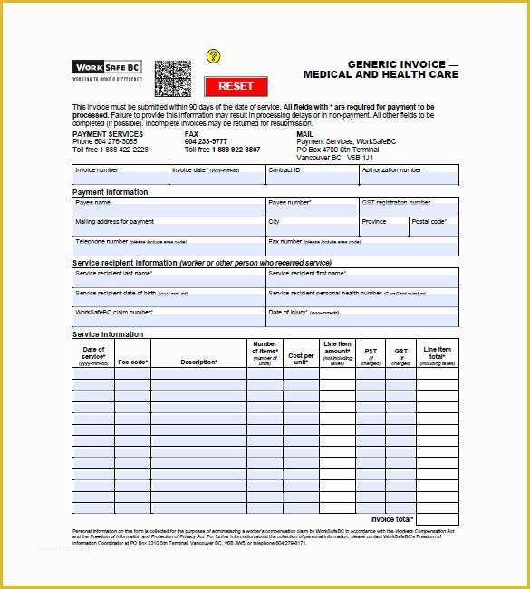 Free Medical Receipt Template Of Medical Invoice Template 14 Free Word Excel Pdf