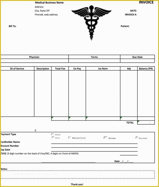 Free Medical Receipt Template Of Medical Invoice Template Word