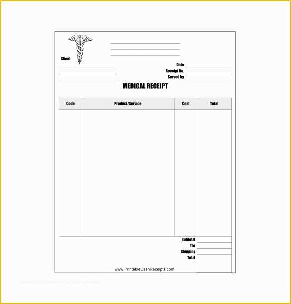 Free Medical Receipt Template Of Medical Receipt Template – 7 Free Sample Example format