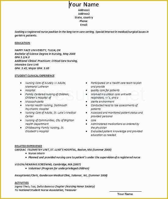 Free Medical Resume Templates Microsoft Word Printable Templates