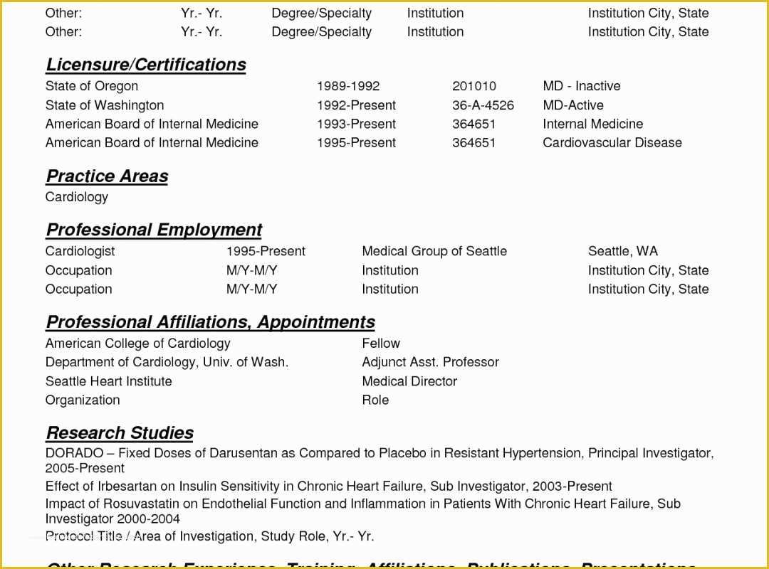 Free Medical Resume Templates Microsoft Word Of Free Medical Resume Templates Microsoft Word Template
