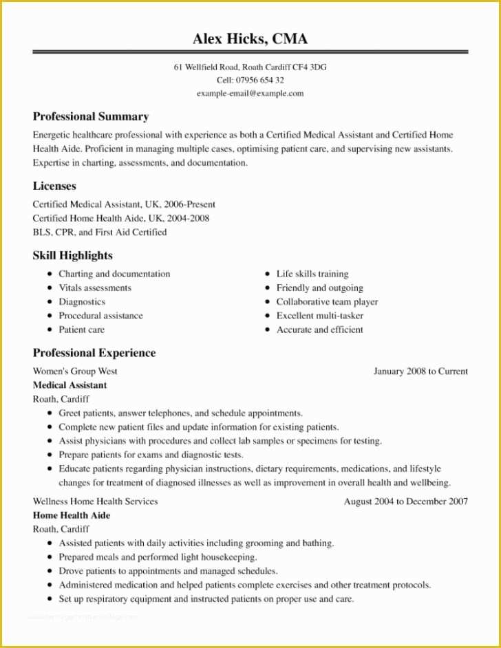Free Medical Resume Templates Microsoft Word Of Resume and Template 42 Fabulous Free Medical assistant