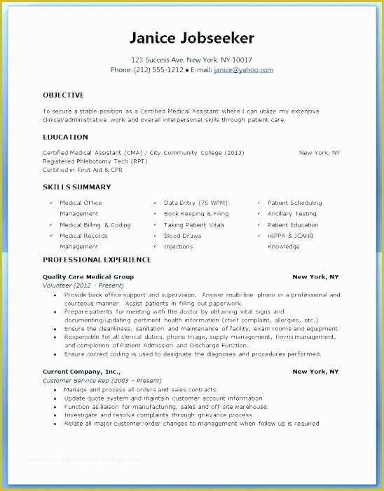 Free Medical Resume Templates Microsoft Word Of Resume Templates Medical assistant – Mazardfo