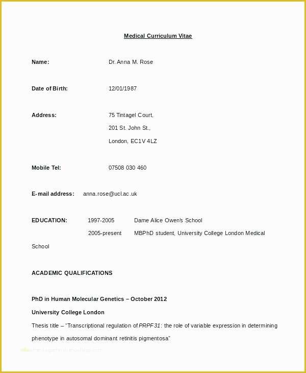 Free Medical Resume Templates Microsoft Word Of Sample for Medical Students Student Resume Cv Template Pdf