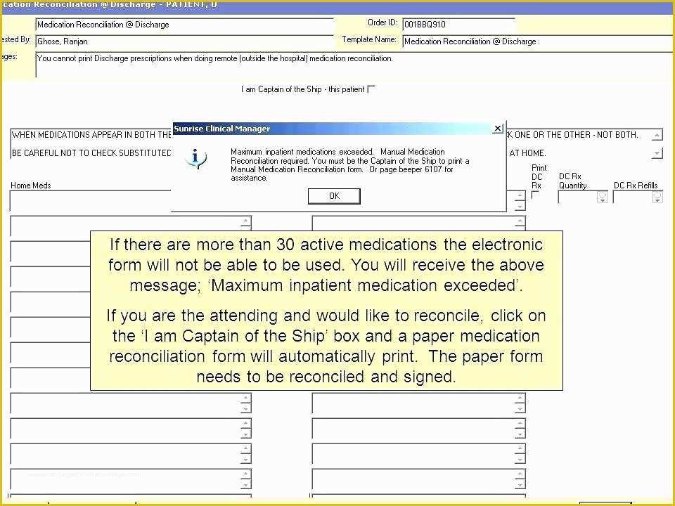 Free Medication Reconciliation Template Of Discharge Medication List Template Admission Transfer 1 2