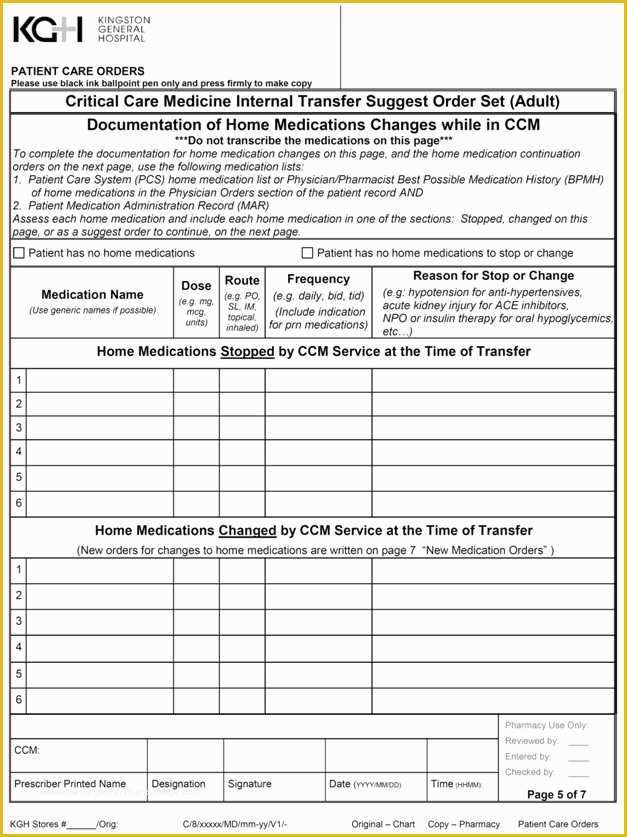 Free Medication Reconciliation Template Of Medication Reconciliation form