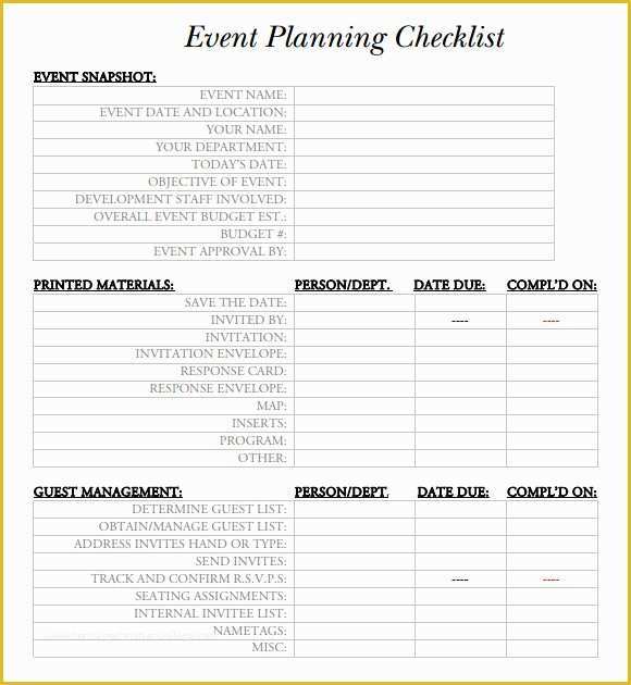 Free Meeting Planning Templates Of 15 event Planning Checklist Templates Free Sample