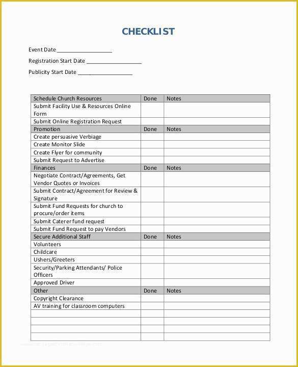 Free Meeting Planning Templates Of 18 event Checklist Templates Pdf Doc