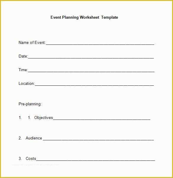 Free Meeting Planning Templates Of 5 event Planning Worksheet Templates – Free Word