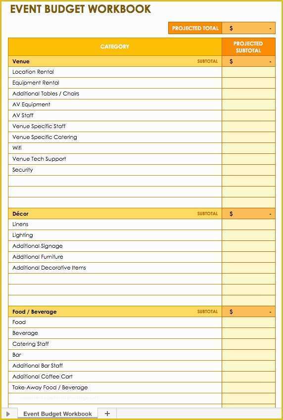 Free Meeting Planning Templates Of Free event Bud Templates Smartsheet