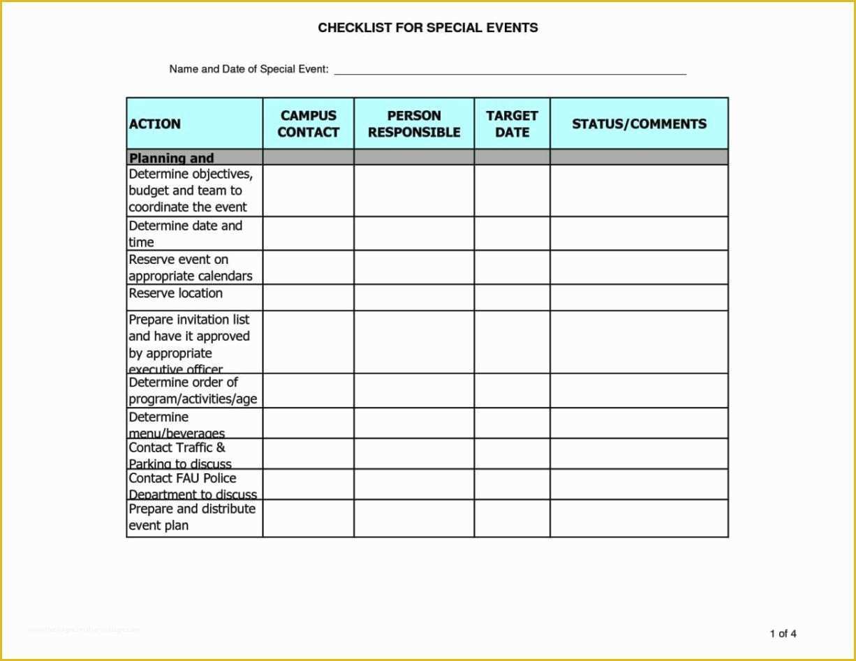 Free Meeting Planning Templates Of Free event Planning Checklist Template Excel