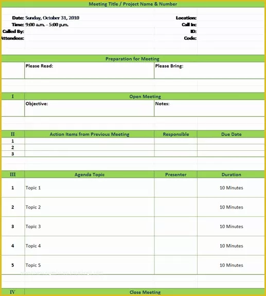 67 Free Meeting Planning Templates