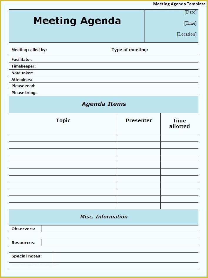 Free Meeting Planning Templates Of Meeting Agendas Templates