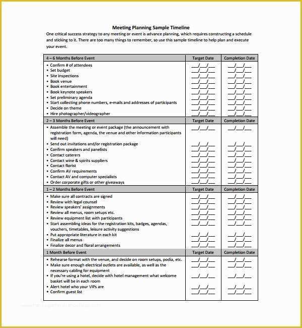 Free Meeting Planning Templates Of Sample Meeting Planning Template 9 Free Documents