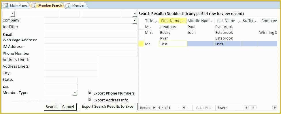 Free Membership Database Template Of Excel Template Membership Database – Siebeltrainingfo