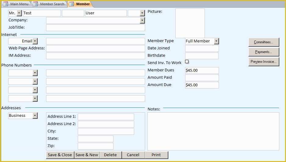 Free Membership Database Template Of Microsoft Access Membership Tracking Database Template