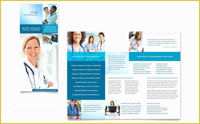 Free Mental Health Brochure Templates Of Medical Billing & Coding Tri Fold Brochure Template Design