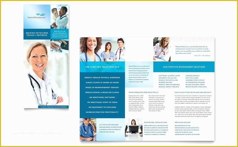 Free Mental Health Brochure Templates Of Medical Billing & Coding Tri Fold Brochure Template Word