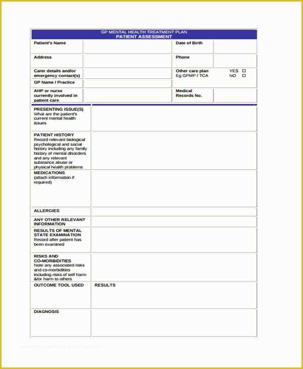 Free Mental Health Treatment Plan Template Of 29 Free Treatment Plan Templates