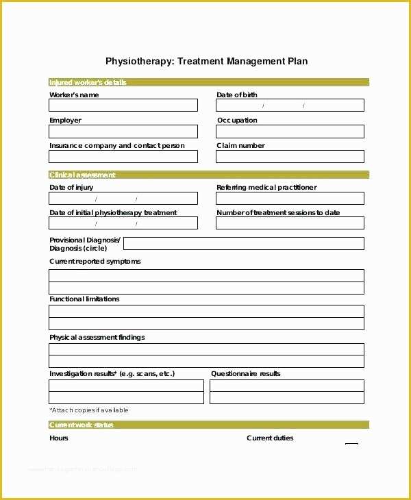 Free Mental Health Treatment Plan Template Of Chiropractic Treatment Plan Template Example Behavioral