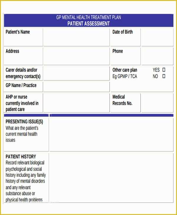 Free Mental Health Treatment Plan Template Of Health Care Plan Template 12 Word Pdf format Download