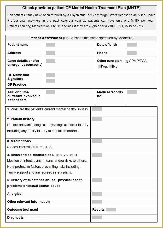 Free Mental Health Treatment Plan Template Of Mental Health Care Plan Templates 17 Free Word Pdf