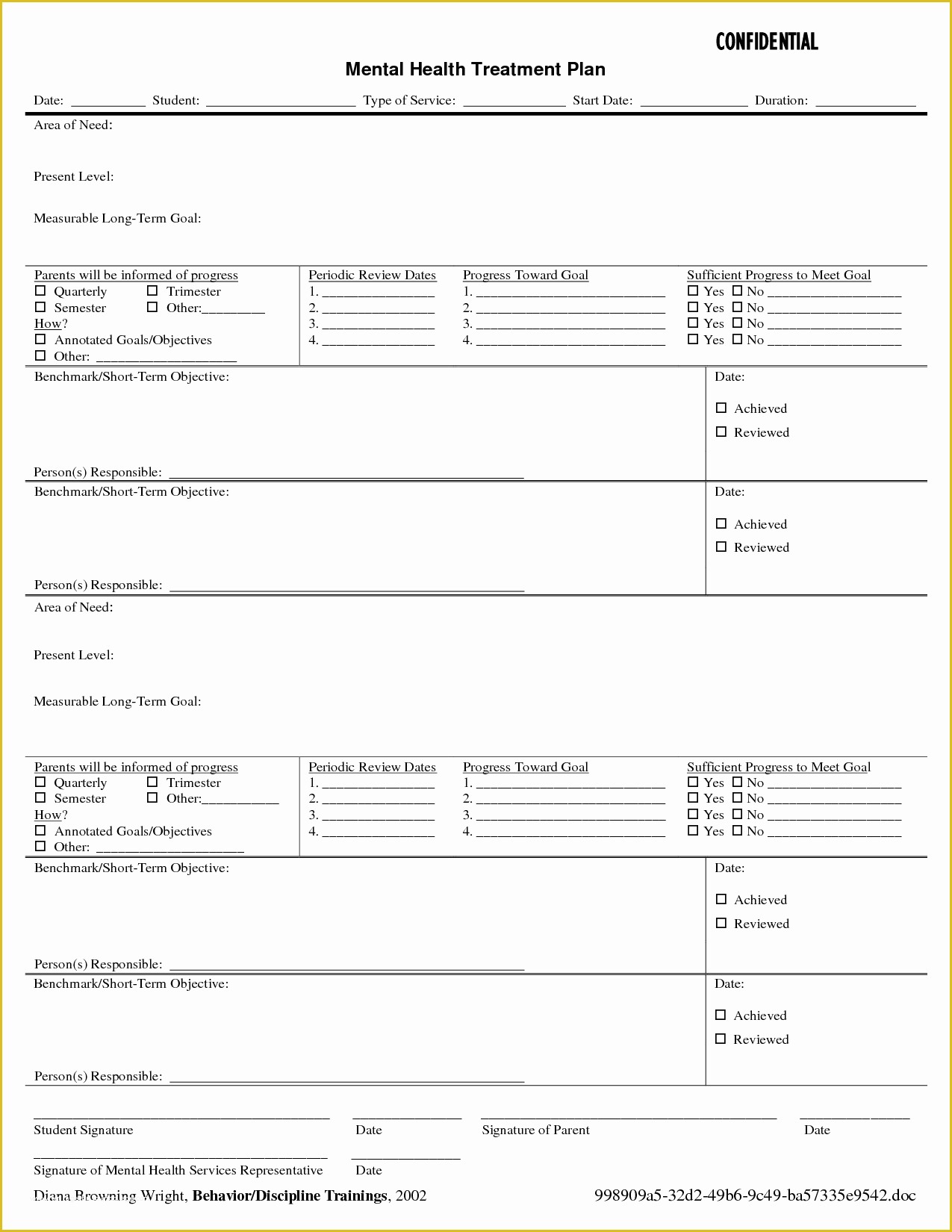 Free Mental Health Treatment Plan Template Of Mental Health Treatment Plan Template