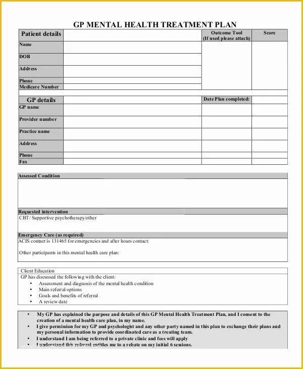 Free Mental Health Treatment Plan Template Of Sample Psychiatric Treatment Plans