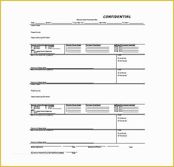 Free Mental Health Treatment Plan Template Of Service Plan Template Mental Health