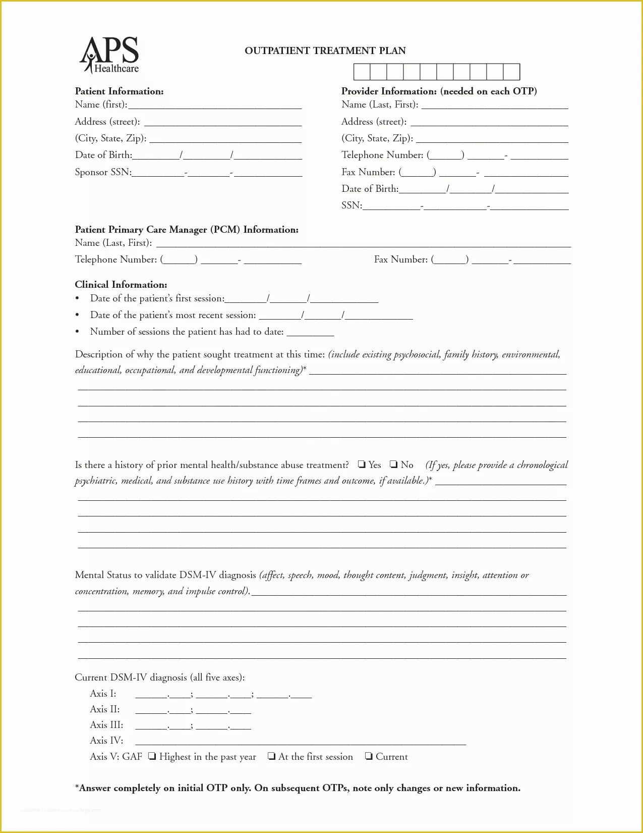 Free Mental Health Treatment Plan Template Of Treatment Plan Template